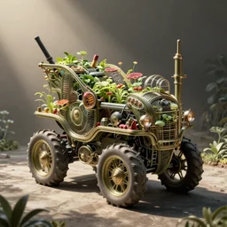 garden machine, intricate solarpunk illustration by tim doyle