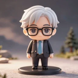 an anime nendoroid of a bernie sanders, detailed product photo