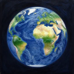 realistic painting of earth