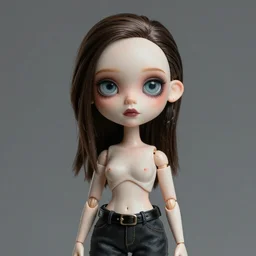 a beautiful single lonely dollpunk female posing, detailed, realistic eyes, symmetry body features proportions, award winning, by Tom Bagshaw