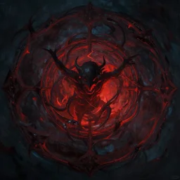 cinematic painting of an evil circle, digital art, symmetrical