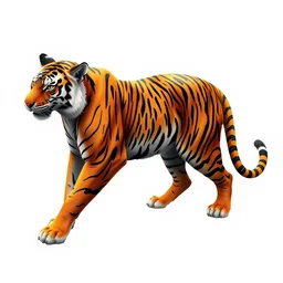 a hyperdetailed design of a oriental tiger whole body