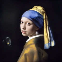 girl with a pearl earring in spaceship by john berkey