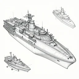 very detailed blueprint schematics for the barbie imperial cruiser