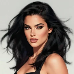 a stunning upper body portrait of a beautiful woman with raven hair blowing in the wind by marvel comics, digital art, trending on artstation
