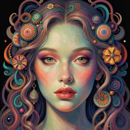 An extremely psychedelic portrait, surreal, LSD, face, detailed, intricate, elegant, lithe, highly detailed, digital painting, artstation, concept art, smooth, sharp focus, illustration, art by Kilian Eng
