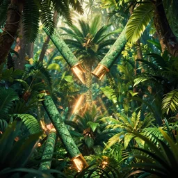 jungle pattern, sharp focus, octane render, ffxi, crackle tube, rpg, beautiful, flare, cinematic, vsco, film, unreal engine, symmetrical!!, maybelline, sephora, artstation, art by artgerm, rossdraws, art by karol bak, makeup,