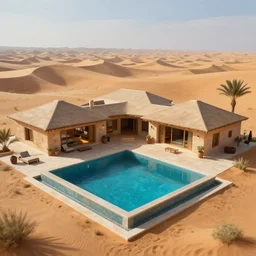 desert villa with square swimming pool, game of thrones, volumetric lighting, fantasy artwork, very beautiful scenery, very realistic painting effect, hd, hdr, cinematic 4 k wallpaper, 8 k, ultra detailed, high resolution, artstation