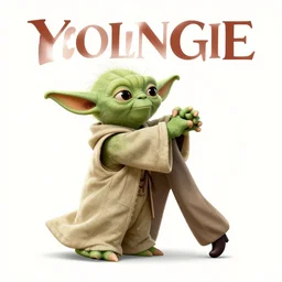 romance novel cover with Yoda and Yaddle waltzing together