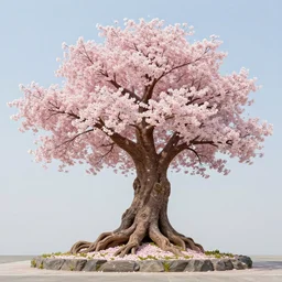a detailed sculpture of sakura tree