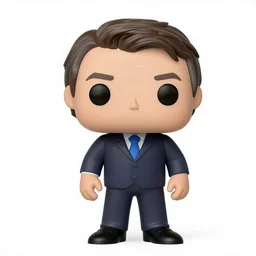 full body 3d render of Brazilian president Bolsonaro as a funko pop, studio lighting, white background, blender, trending on artstation, 8k, highly detailed