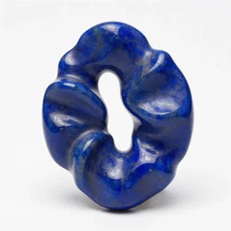 abstract carved lapis sculptural jewelry, wiggly irrational shapes, fluid and dynamic forms, detailed and complex, sharp and smooth, product photo
