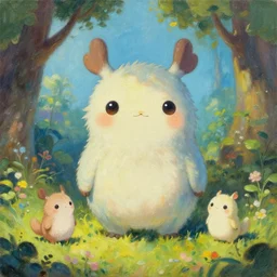 a cute cute cute creature, an illustration by esao andrews, cyril rolando and goro fujita, deviantart, fantasy art, storybook illustration, oil on canvas