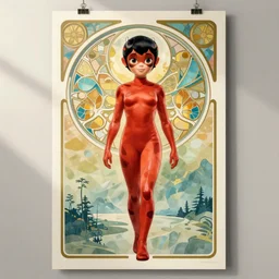art nouveau poster, miraculous ladybug