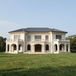 a villa on top of the hill, a completely symmetrical building having a square plan with four facades, each of which has a projecting portico. the whole is contained within an imaginary circle which touches each corner of the building and centres of the porticos