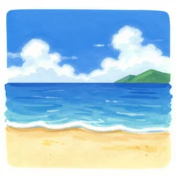 sketch of an beach and ocean by ms paint, by microsoft paint, windows 9 5