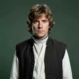 portrait of luke skywalker mark hamill young from star wars 6 return of the jedi 1 9 8 3 in shades of grey but with green by jeremy mann