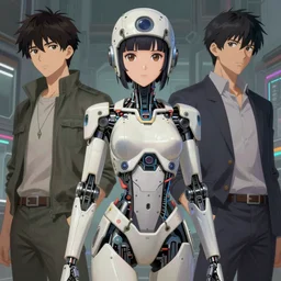 surreal painting, by yoshitaka amano, by ruan jia, by conrad roset, by good smile company, by Kilian Eng, detailed anime 3d render of a female mechanical android, portrait, cgsociety, artstation, modular patterned mechanical costume and headpiece, cyberpunk atmosphere