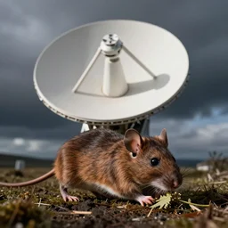 rat eats starlink satellite antenna
