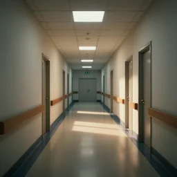 an hallway in hospital, octane render, artstation trending, highly detailded