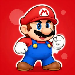 ukiki from mario party 4 digital art red background