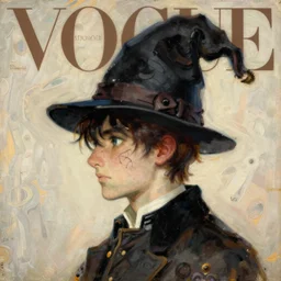 anime vogue mage, intricate oil painting by john singer sargent, trending on artstation, side profile, weird hat