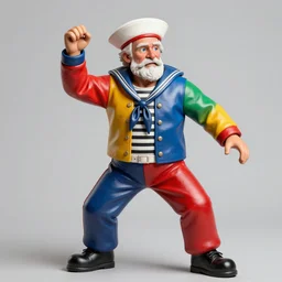 an old drunk sailor, made of colored leatherette, vivid dynamic composition, by jeff koons, by yoro sean, surreal, overblown vibrant colors, masterpiece, physical based rendering, featured on pixiv, octane renderer, trending on pinterest
