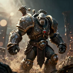 orcs from warhammer in gears of war warcraft, fantasy, splash art, movie still, cinematic lighting, dramatic, octane render, long lens, shallow depth of field, bokeh, anamorphic lens flare, 8 k, hyper detailed, 3 5 mm film grain
