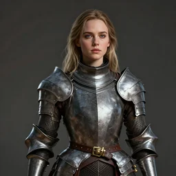 portrait of ellen page as a legendary knight warrior, au naturel, hyper detailed, digital art, trending in artstation, cinematic lighting, studio quality, smooth render, unreal engine 5 rendered, octane rendered, art style by klimt and nixeu and ian sprigger and wlop and krenz cushart.