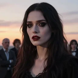 photographic portrait of a stunningly beautiful gothic female tears in her eyes in soft dreamy light at sunset, contemporary fashion shoot, by edward robert hughes, annie leibovitz and steve mccurry, david lazar, jimmy nelsson, breathtaking, 8 k resolution, extremely detailed, beautiful, establishing shot, artistic, hyperrealistic, beautiful face, octane render