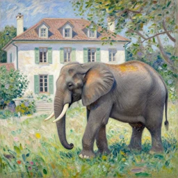 an elephant! near the house of monet