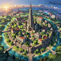 a beautiful photorealistic anime illustration of abandoned architecture nature city fort by asher brown durand, fisheye at dawn synthwave thermal vision at night studio ghibli nature tokyo forest myst sea scumm bar matte painting darkacademia, archdaily, wallpaper, highly detailed, trending on artstation.