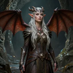 ( ( ( ( ( hyperrealist portrait of an elf drow from dragons and dungeons in a gem cave. ) ) ) ) ) by daniel f. gerhartz, fantasy, photorealistic, octane render, unreal engine, dynamic lighting, bet face, handsome drow, beautiful, perfect factions, perfect drow, trending on artstation, poster, volumetric lighting, very detailed faces, 4 k, award winning