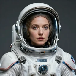 epic professional digital portrait art of woman wearing helmetless spacesuit, by artgem and iris van herpen, artstation, cgsociety, wlop, epic, much wow, much detail, gorgeous, detailed, cinematic, masterpiece