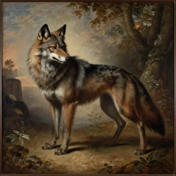 a beautiful baroque painting of a werewolf.
