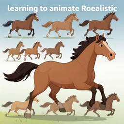 an animation of a horse running frame by frame from'learning to animate photorealistic'