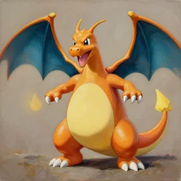 an oil painting of the pokemon charizard, 4k