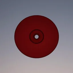 a disk-shaped red glow in the sky,