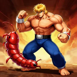 zangief from street fighter 3 hybrid with a centipede