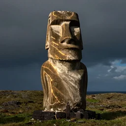 A moai statue of Shinzo Abe