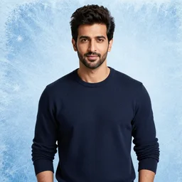 the handsome avan jogia, frozen background by alphonse mucha