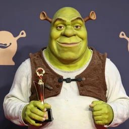 shrek as real man, award winning photo,