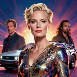 formal portrait of beautiful tilda swinton as the terminator. digital art by eugene de blaas, ross tran, and nasreddine dinet, vibrant color scheme, intricately detailed, delorean background, in the style of romanticism, cinematic, lighting background, artstation, greg rutkowski