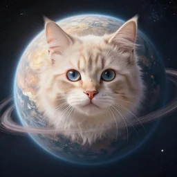 gargantuan kitten, the size of a planet, solar system
