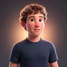 mark zuckemberg 3d model, pixar, ambient lighting