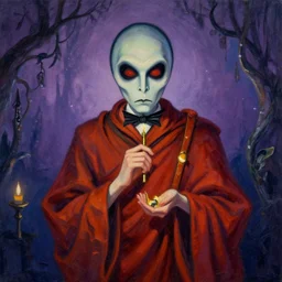 monk impressionist painting style tim burton