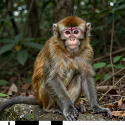 mischievous monkey on a trail cam