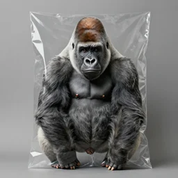 shrink wrapped gorilla