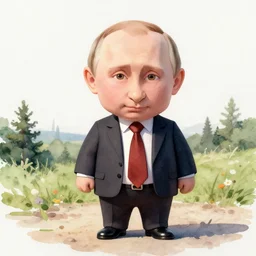 cute vladimir putin watercolor