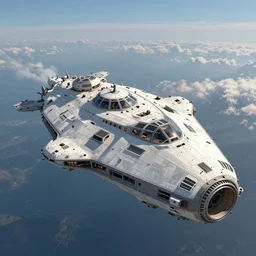concept art of a large space vessel by greg rutkowski